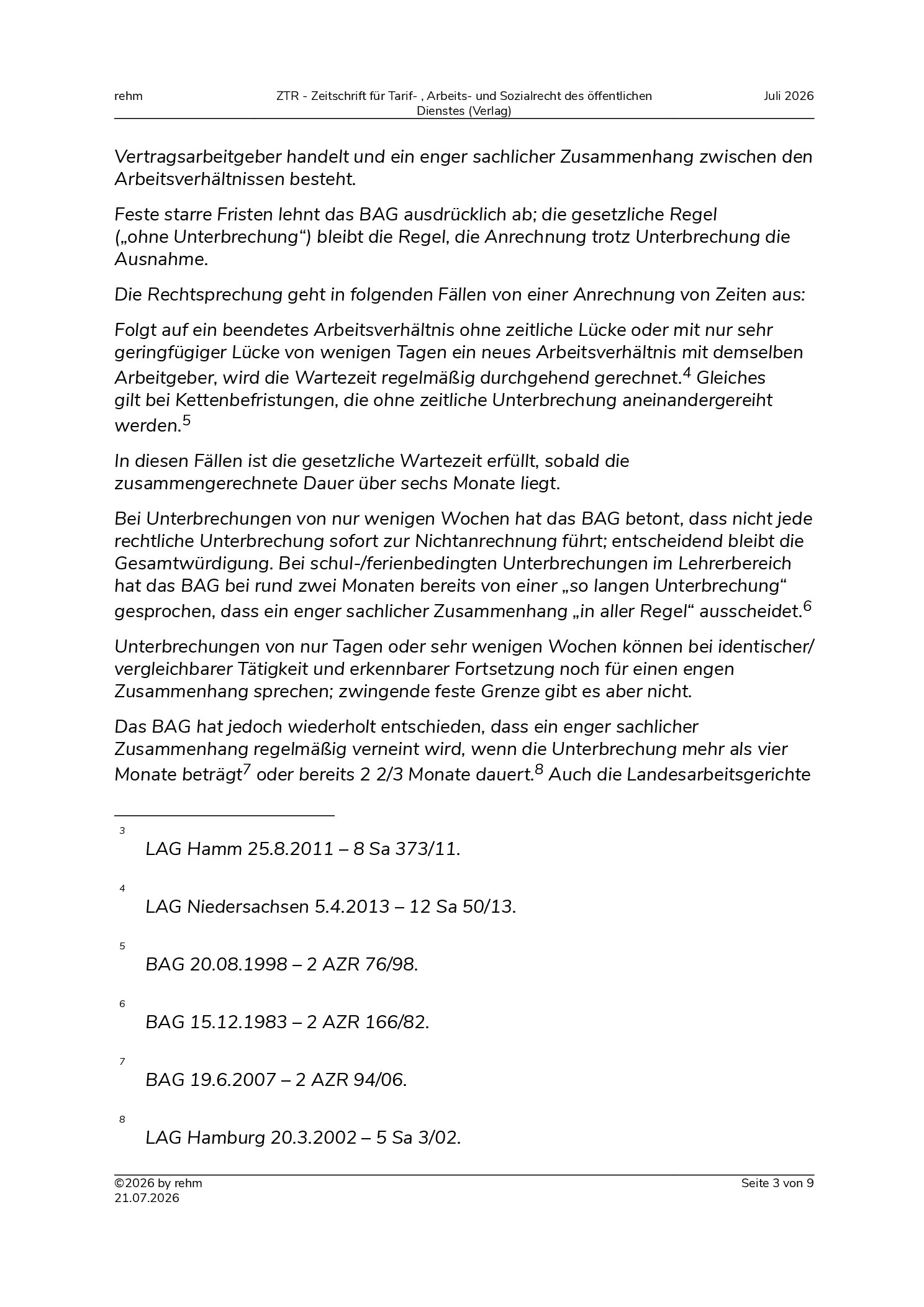 Vorschauseite 3: Die ordentliche Kündigung während der Wartezeit i. S. d. § 1 Abs. 1 KSchG – Grundlagen für Arbeitgeber