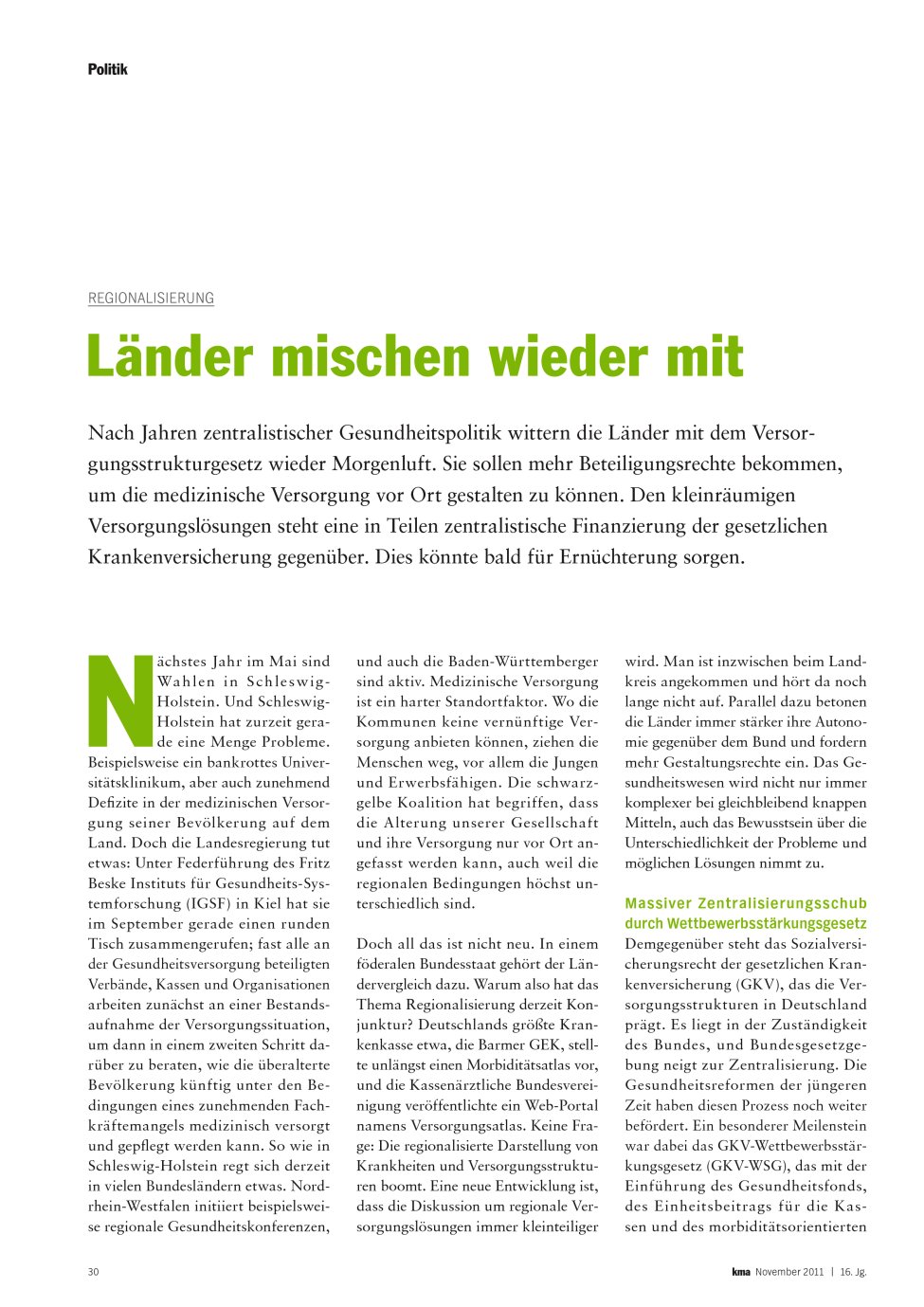 Vorschauseite 1: Länder mischen wieder mit