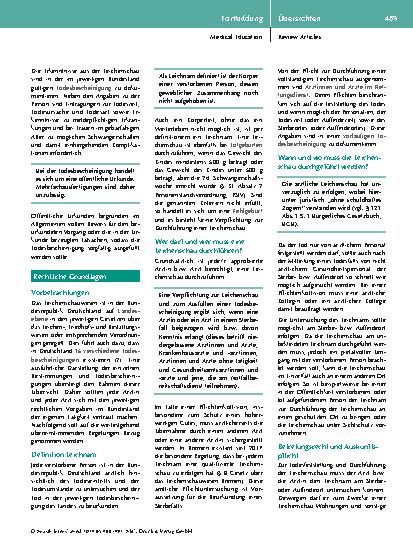 Vorschauseite 2: Todesfeststellung und Leichenschau