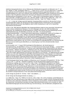 Vorschauseite 2: Zur Zwangsbehandlung – Art. 2 Abs. 2; § 1906a Abs. 1 Satz 1 Nr. 7 BGB