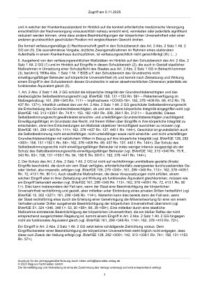 Vorschauseite 3: Zur Zwangsbehandlung – Art. 2 Abs. 2; § 1906a Abs. 1 Satz 1 Nr. 7 BGB