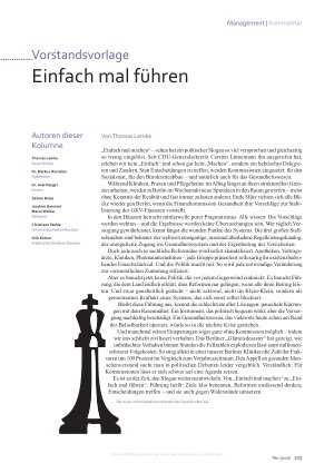 Vorschauseite 1: Vorstandsvorlage Einfach mal führen