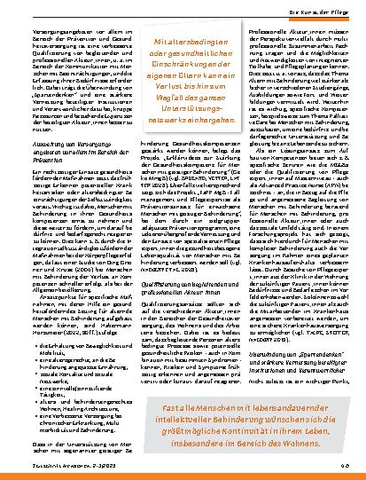 Vorschauseite 6: Teilhabe und Pflege von älteren Menschen mit Behinderung – Aufgaben und Gestaltungsmöglichkeiten