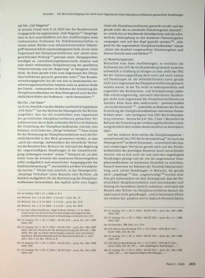 Vorschauseite 4: Die Berücksichtigung von nicht zum Gegenstand eines Disziplinarverfahrens gemachten Handlungen im Rahmen der Gesinnungsprüfung