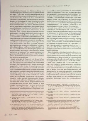Vorschauseite 5: Die Berücksichtigung von nicht zum Gegenstand eines Disziplinarverfahrens gemachten Handlungen im Rahmen der Gesinnungsprüfung