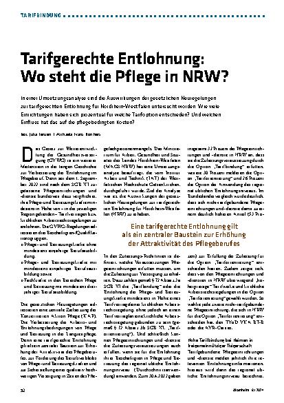 Vorschauseite 1: Tarifgerechte Entlohnung: Wo steht die Pflege in NRW?