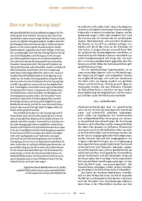 Vorschauseite 3: Freiheit trotz Lockdown