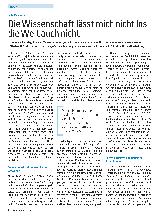 Vorschauseite 1: Die Wissenschaft lässt mich nicht los – die Welt auch nicht.