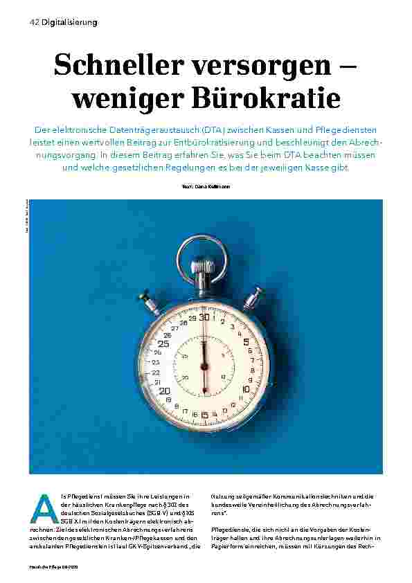 Vorschauseite 1: Schneller versorgen – weniger Bürokratie