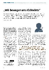 Vorschauseite 1: "Wir bewegen uns rückwärts"