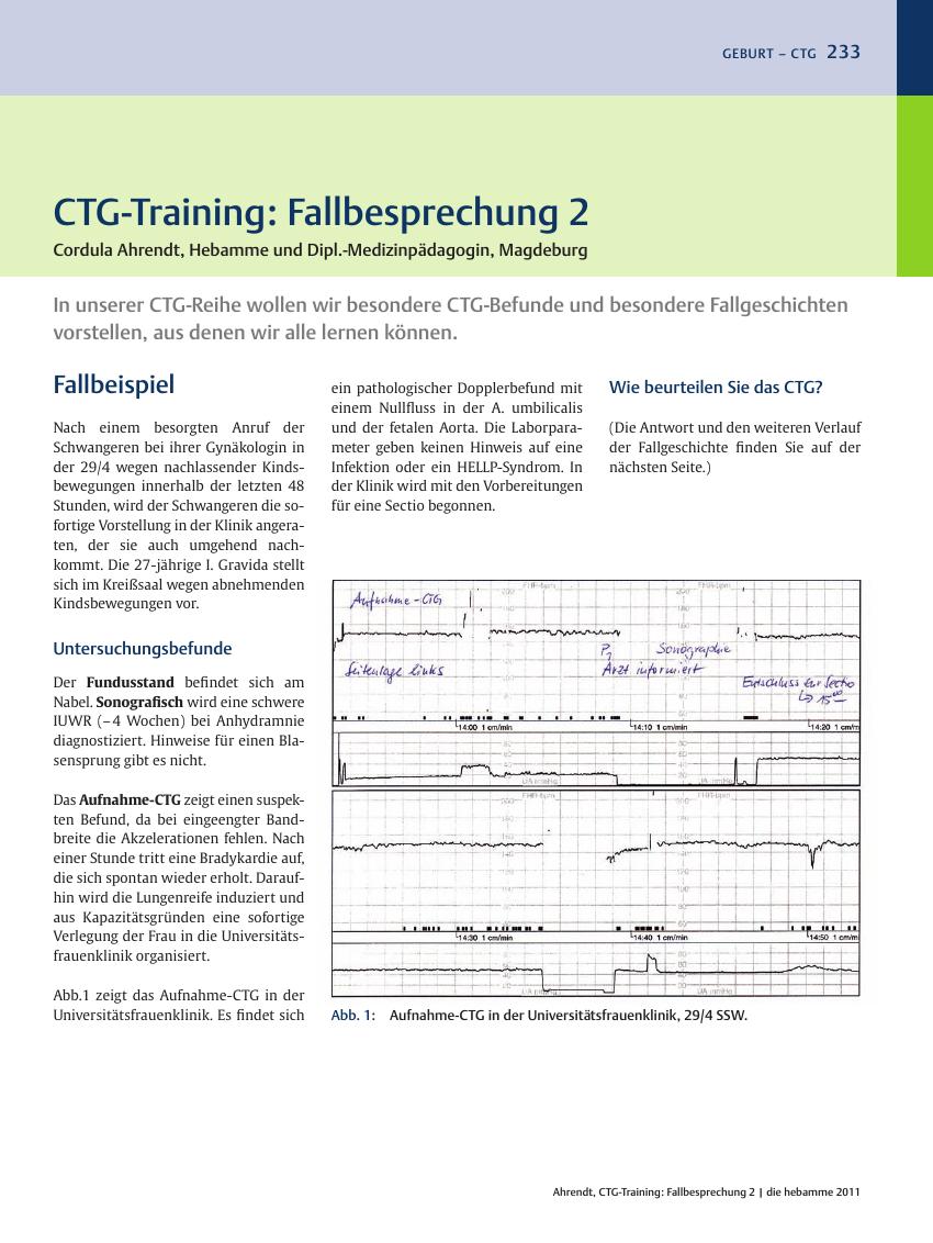 Vorschauseite 1: CTG-Training: Fallbesprechung 2