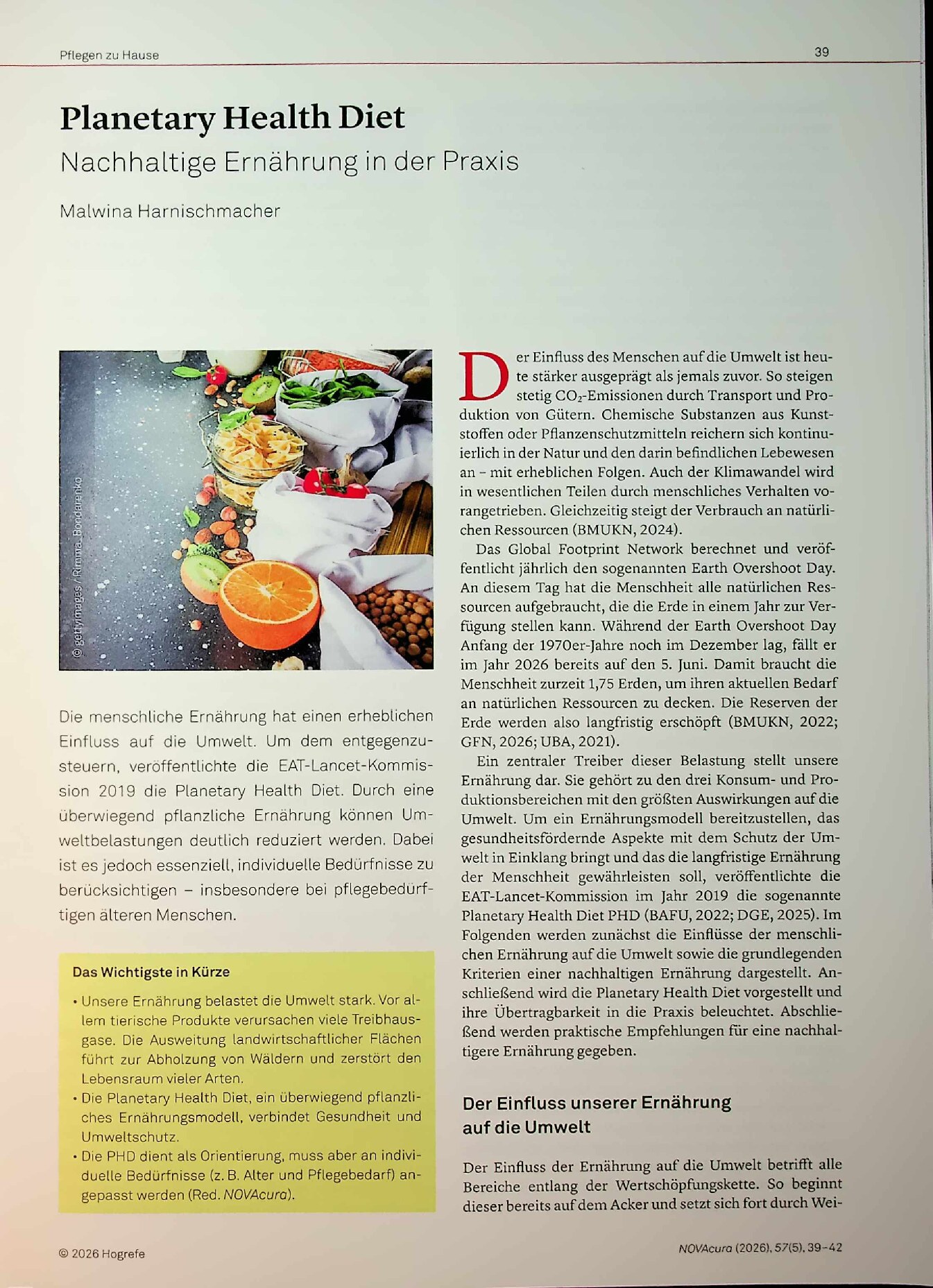 Vorschauseite 1: Planetary Health Diet