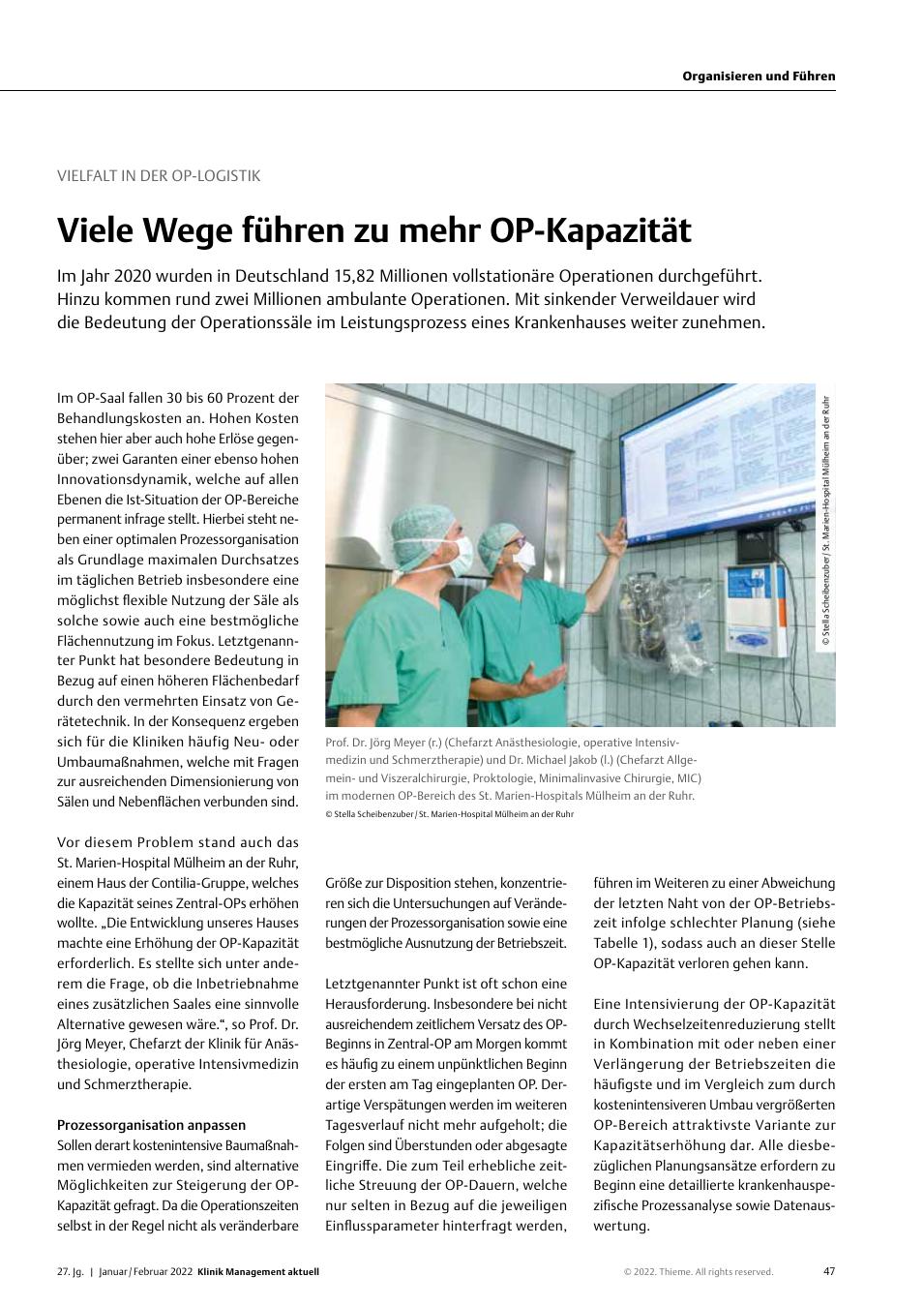 Vorschauseite 1: Vielfalt in der OP-Logistik: Viele Wege führen zu mehr OP-Kapazität