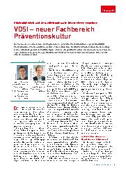 Vorschauseite 1: VDSI – neuer Fachbereich Präventionskultur