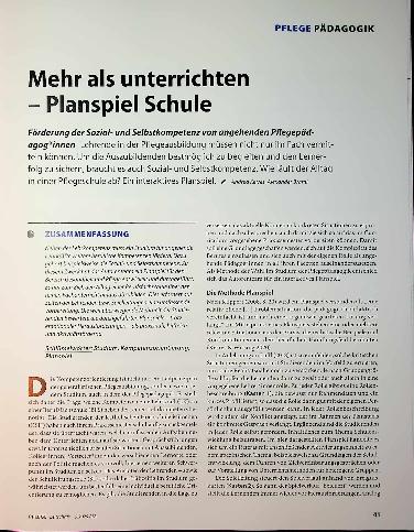 Vorschauseite 1: Mehr als unterrichten - Planspiel Schule