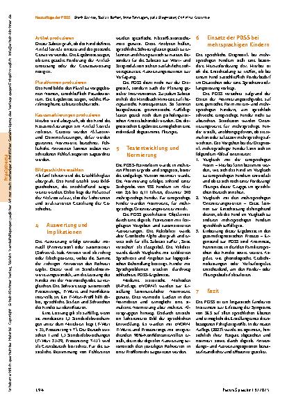 Vorschauseite 3: Neuauflage der Patholinguistischen Diagnostik bei Sprachentwicklungsstörungen (PDSS)