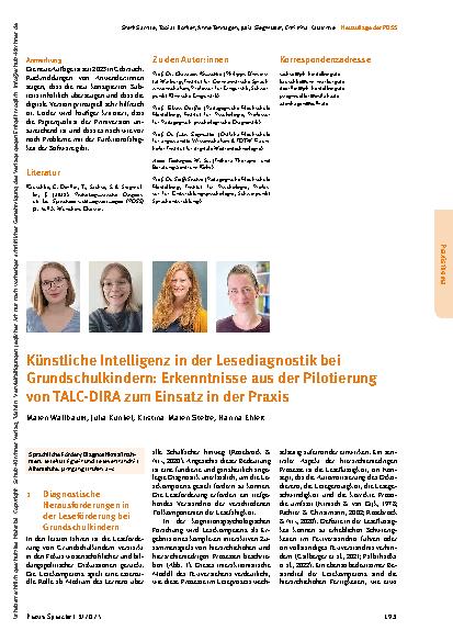 Vorschauseite 4: Neuauflage der Patholinguistischen Diagnostik bei Sprachentwicklungsstörungen (PDSS)