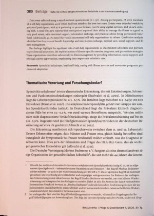 Vorschauseite 2: Der Einfluss der gesundheitlichen Selbsthilfe in der Krankheitsbewältigung der Spondylitis ankylosans am Beispiel der DVMB e. V.