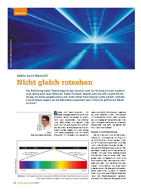 Vorschauseite 1: Gefahr durch Blaulicht? Nicht gleich rotsehen