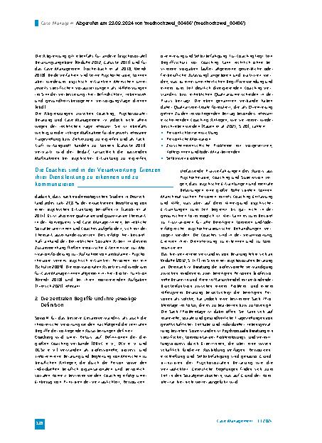 Vorschauseite 2: Case Management und Betriebliche Soziale Arbeit Beispielhafte Abgrenzung von Coaching, Psychosozialer Beratung und Psychotherapie