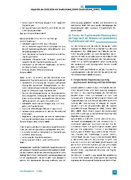 Vorschauseite 5: Case Management und Betriebliche Soziale Arbeit Beispielhafte Abgrenzung von Coaching, Psychosozialer Beratung und Psychotherapie