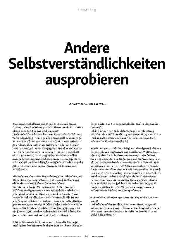 Vorschauseite 1: Andere Selbstverständlichkeiten ausprobieren.