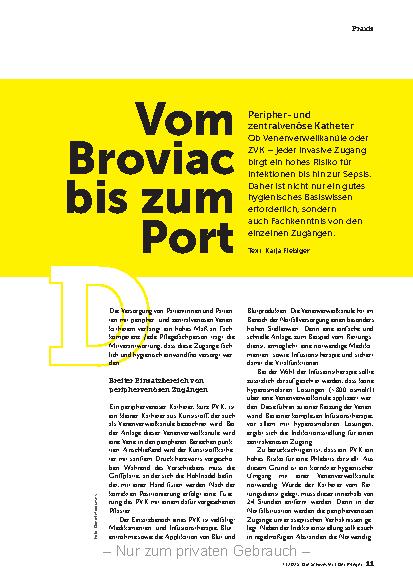 Vorschauseite 2: Vom Broviac bis zum Port