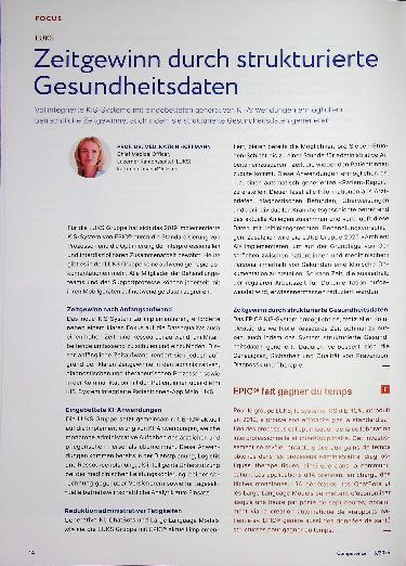 Vorschauseite 1: Zeitgewinn durch strukturierte Gesundheitsdaten