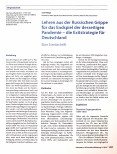 Vorschauseite 1: Lehren aus der Russischen Grippe für das Endspiel der derzeitigen Pandemie - die Exitstrategie für Deutschland Eine Streitschrift
