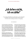 Vorschauseite 2: Ich lehre nicht, ich erzähle.