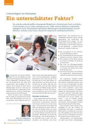 Vorschauseite 1: Linkshändigkeit am Arbeitsplatz Ein unterschätzter Faktor?