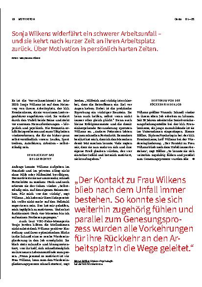 Vorschauseite 2: Mit Mut und Ausdauer zurück ins Leben