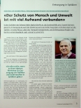 Vorschauseite 1: "Der Schutz von Mensch und Umwelt ist mit viel Aufwand verbunden."