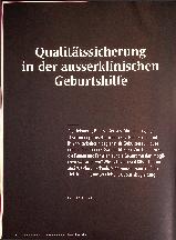 Vorschauseite 1: Qualitätssicherung in der außerklinischen Geburtshilfe