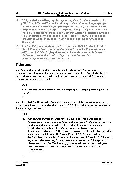 Vorschauseite 2: I. Tarifrecht Korrigierende Rückgruppierung – Höhergruppierungsantrag