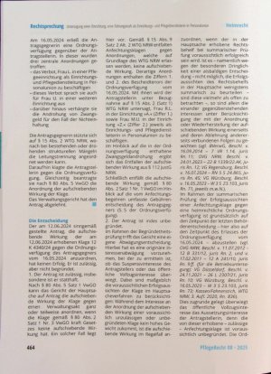 Vorschauseite 2: Untersagung einer Einrichtung, eine Führungskraft als Einrichtungsund Pflegedienstleiterin in Personalunion zu beschäftigen