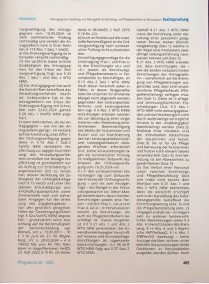 Vorschauseite 3: Untersagung einer Einrichtung, eine Führungskraft als Einrichtungsund Pflegedienstleiterin in Personalunion zu beschäftigen