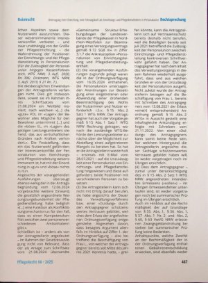 Vorschauseite 5: Untersagung einer Einrichtung, eine Führungskraft als Einrichtungsund Pflegedienstleiterin in Personalunion zu beschäftigen