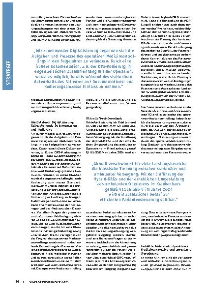 Vorschauseite 2: Die Zukunft des operativen Medizincontrollings Vom Datenverwalter zum strategischen Partner in Sachen Patientensteuerung und Erlössicherung