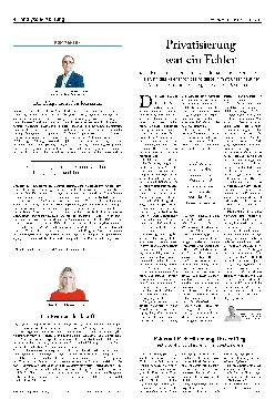 Vorschauseite 1: Privatisierung war ein Fehler.