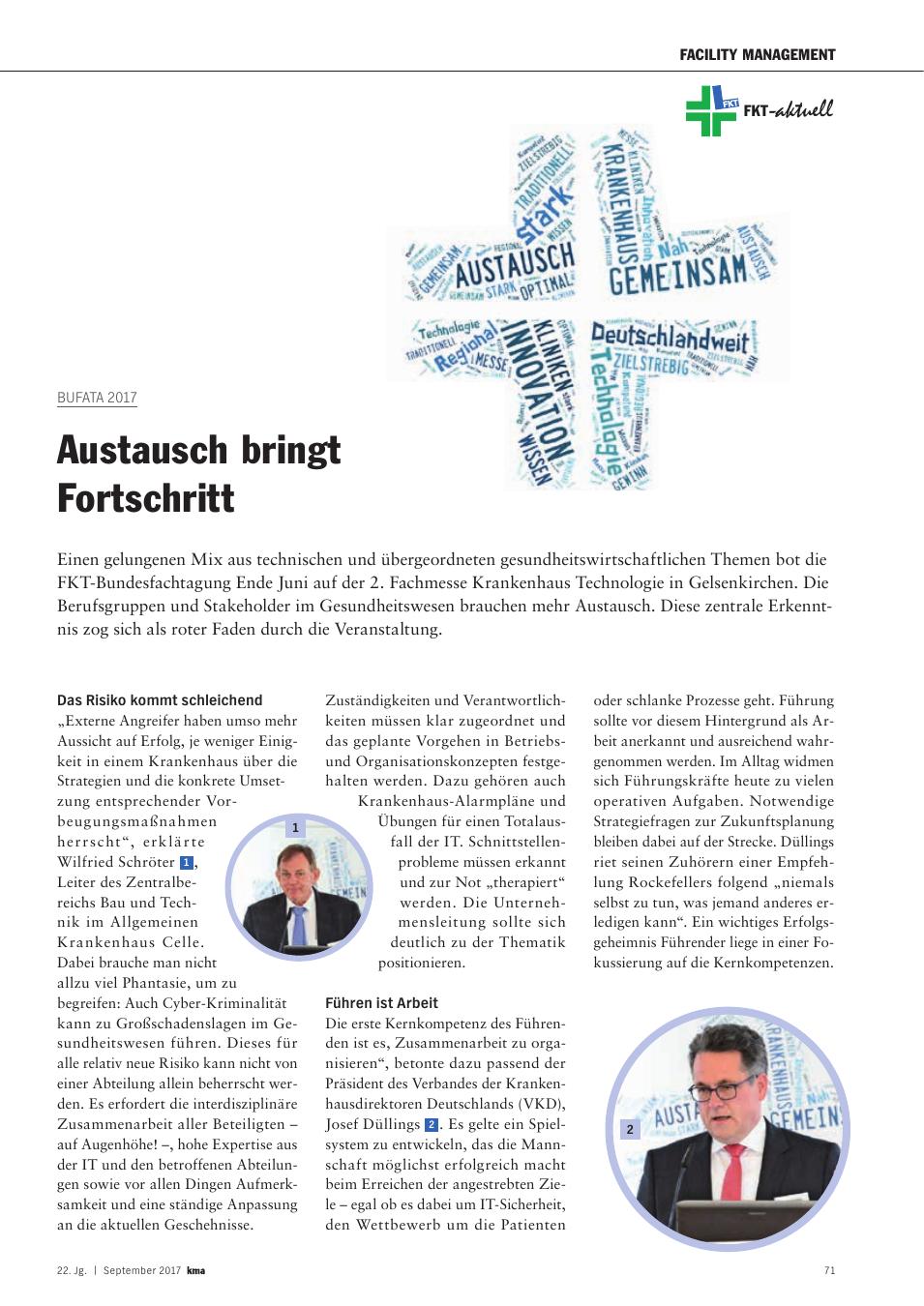Vorschauseite 1: BuFaTa 2017: Austausch bringt Fortschritt