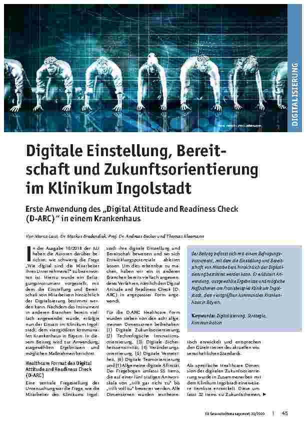 Vorschauseite 1: Digitale Einstellung, Bereitschaft und Zukunftsorientierung im Klinikum Ingolstadt