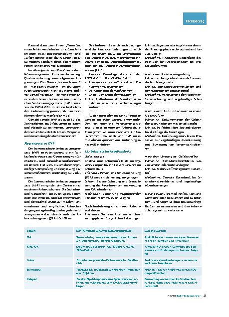 Vorschauseite 2: Lessons Learned in der Arbeitssicherheit Wissen sichern, Risiken minimieren