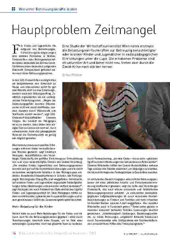 Vorschauseite 1: Hauptproblem: Zeitmangel