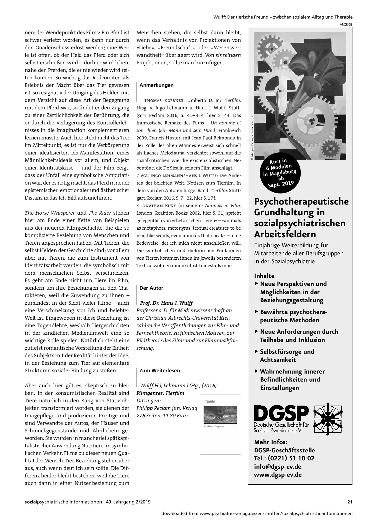 Vorschauseite 5: Der tierische Freund – zwischen sozialem Alltag und Therapie