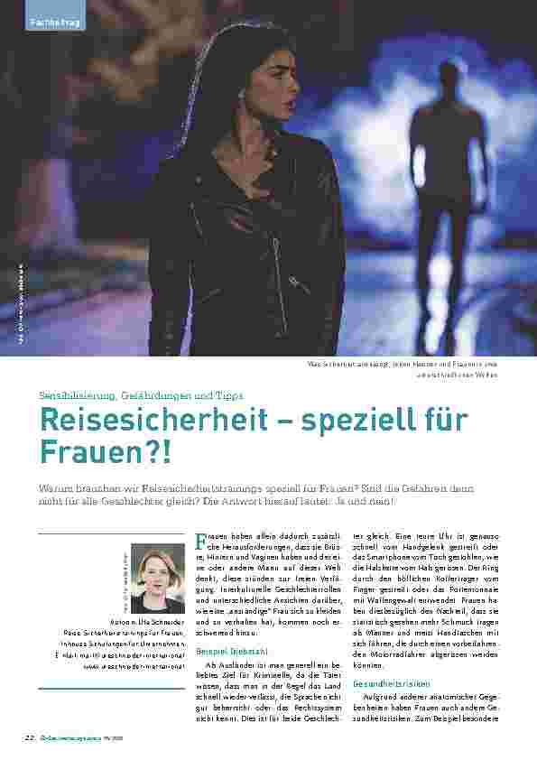 Vorschauseite 1: Sensibilisierung, Gefährdungen und Tipps Reisesicherheit – speziell für Frauen?!