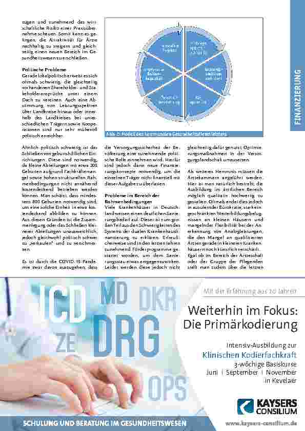 Vorschauseite 3: Zukunftskonzepte für die Grundund Regelversorgung: Die Sicht eines Chefarztes und Gesundheitsökonomen