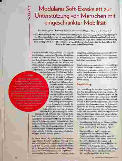 Vorschauseite 1: Modulares Soft-Exoskelett zur Unterstützung von Menschen mit eingeschränkter Mobilität