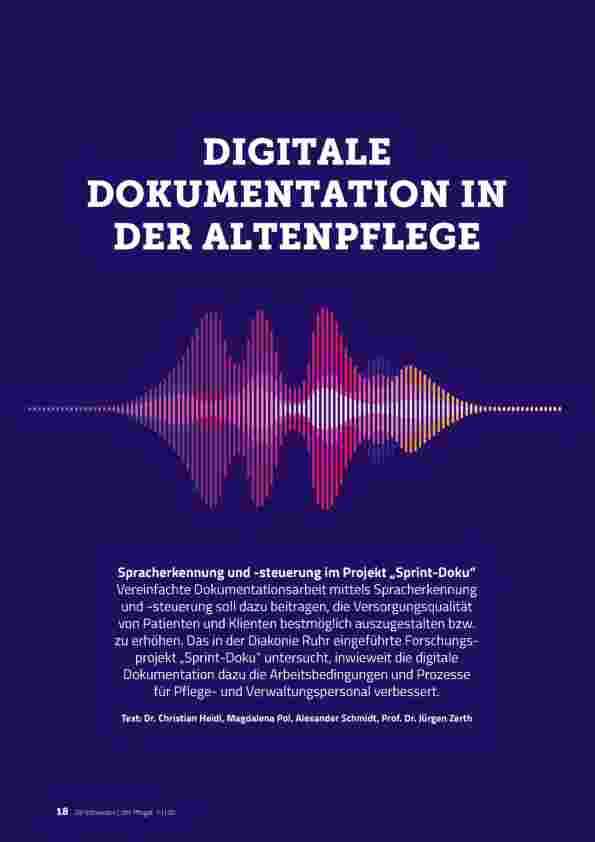Vorschauseite 1: DIGITALE DOKUMENTATION IN DER ALTENPFLEGE