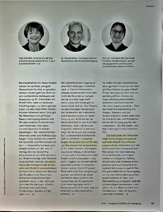 Vorschauseite 2: Gesundheit ohne Barrieren?